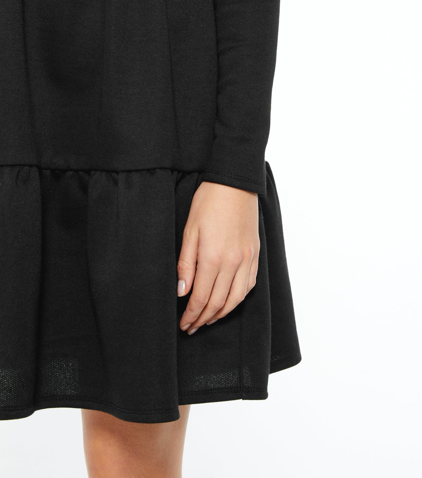 Black Tiered Smock Mini Dress