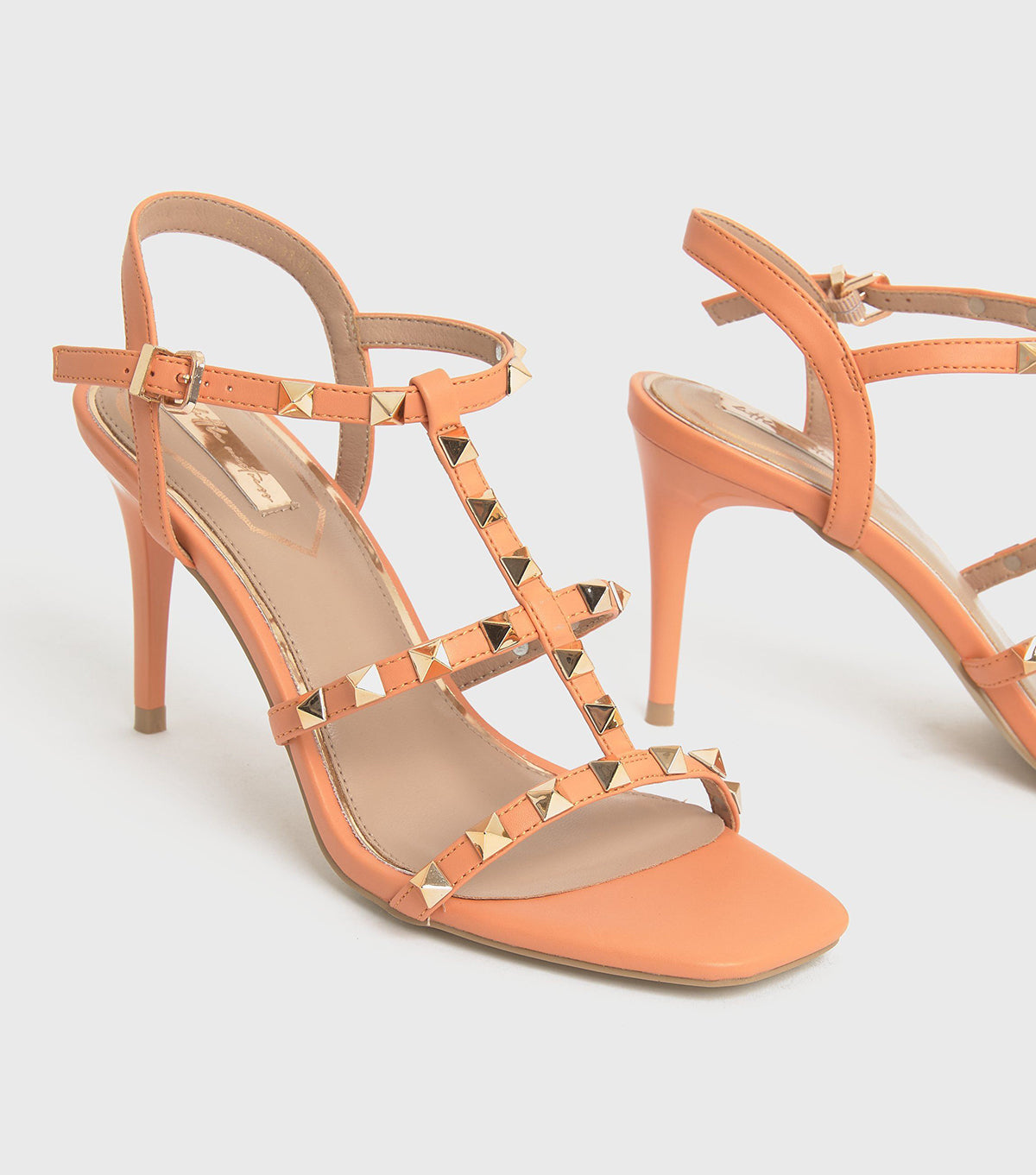 Little mistress black studded stiletto heel sandals