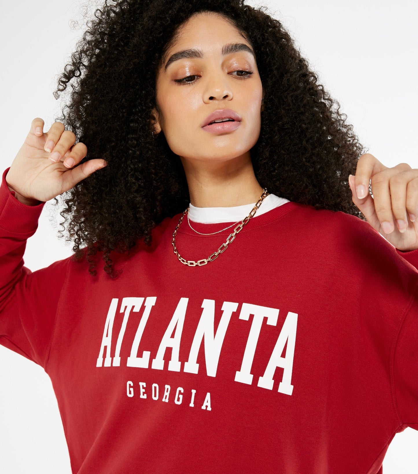 Red Atlanta Georgia Logo Sweatshirt