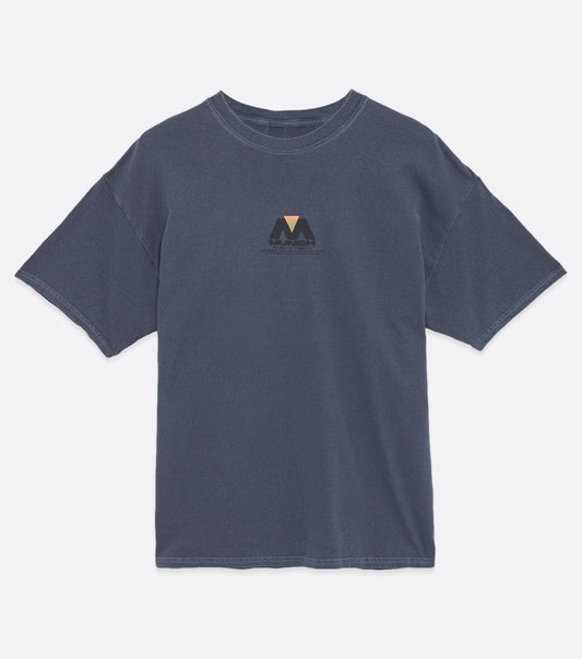 Blue Overdyed Munich Logo T Shirt