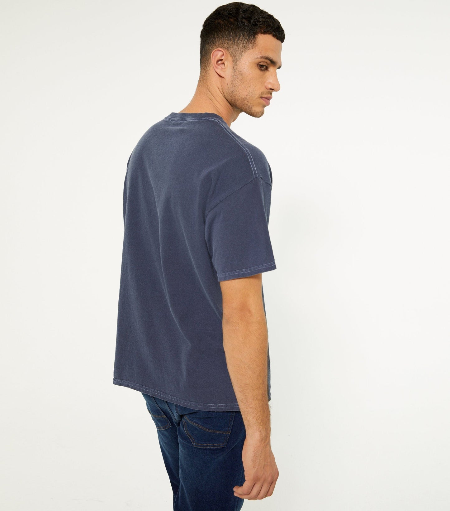 Blue Overdyed Munich Logo T Shirt
