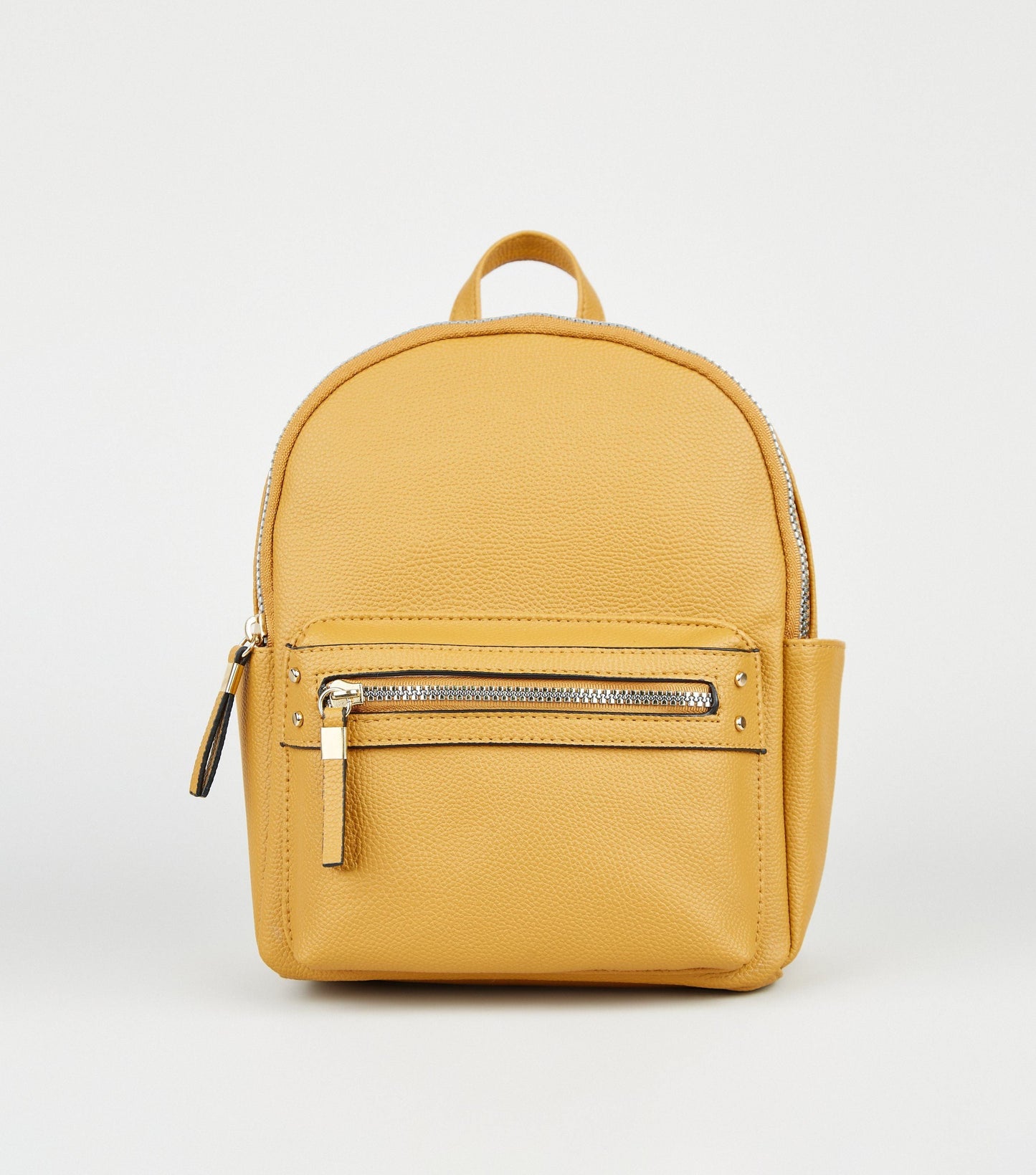 Mustard Leather Look Mini Backpack